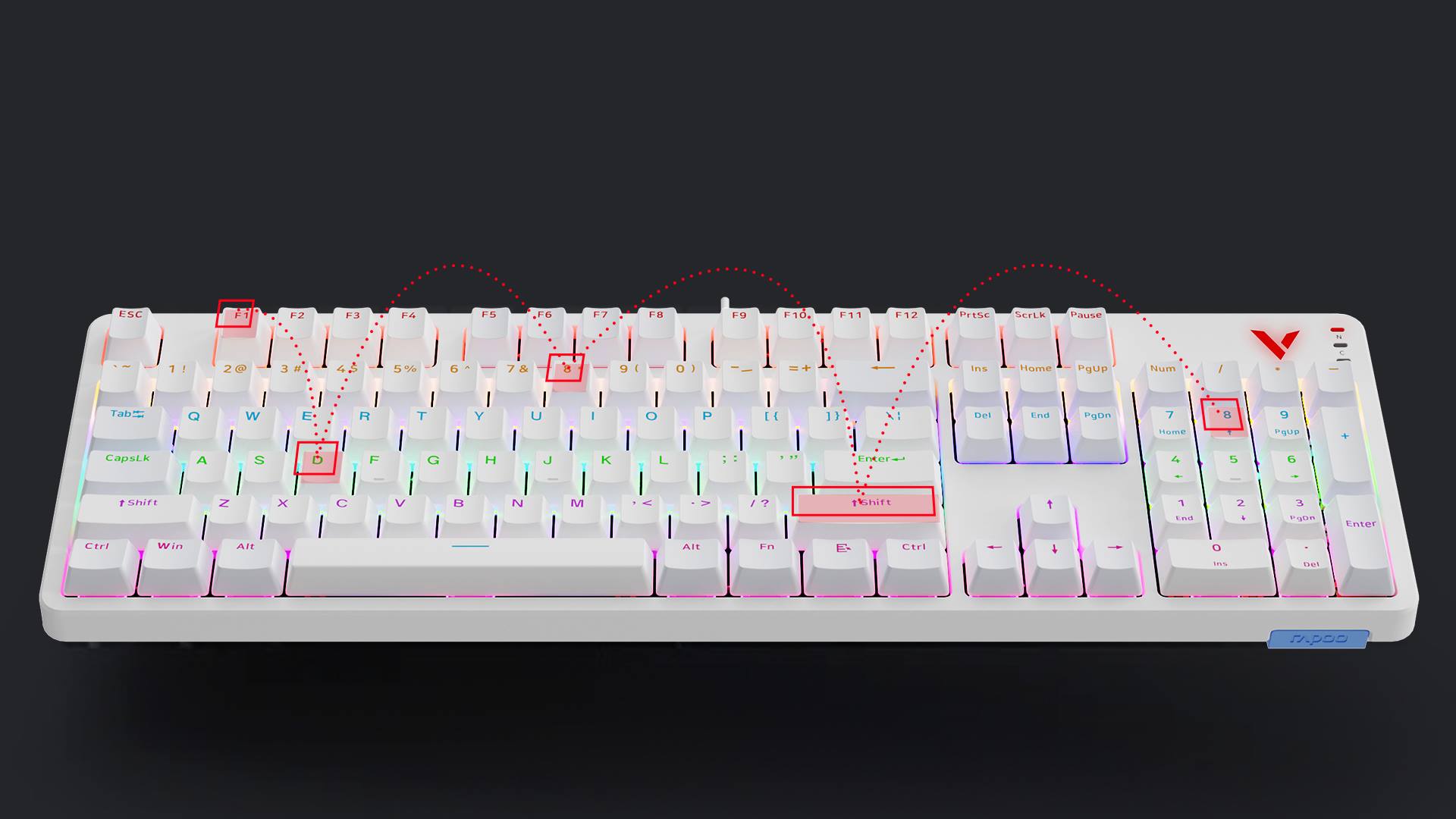 汀融津背光游戏机械键盘（ 双形态） V500PRO 详情配图