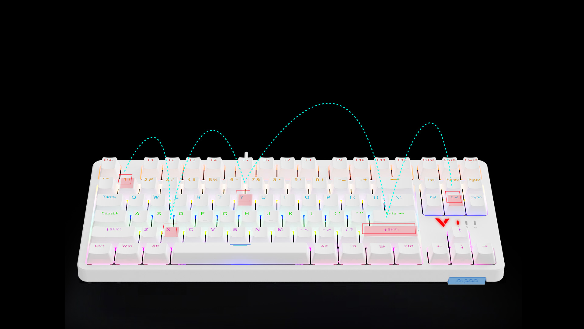 汀融津背光游戏机械键盘（双形态） V500PRO-87 详情配图