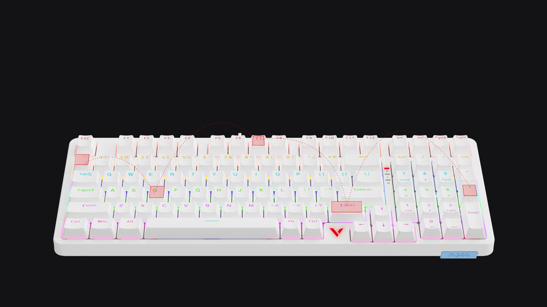 汀融津背光游戏机械键盘（双形态） V500PRO-98 详情配图