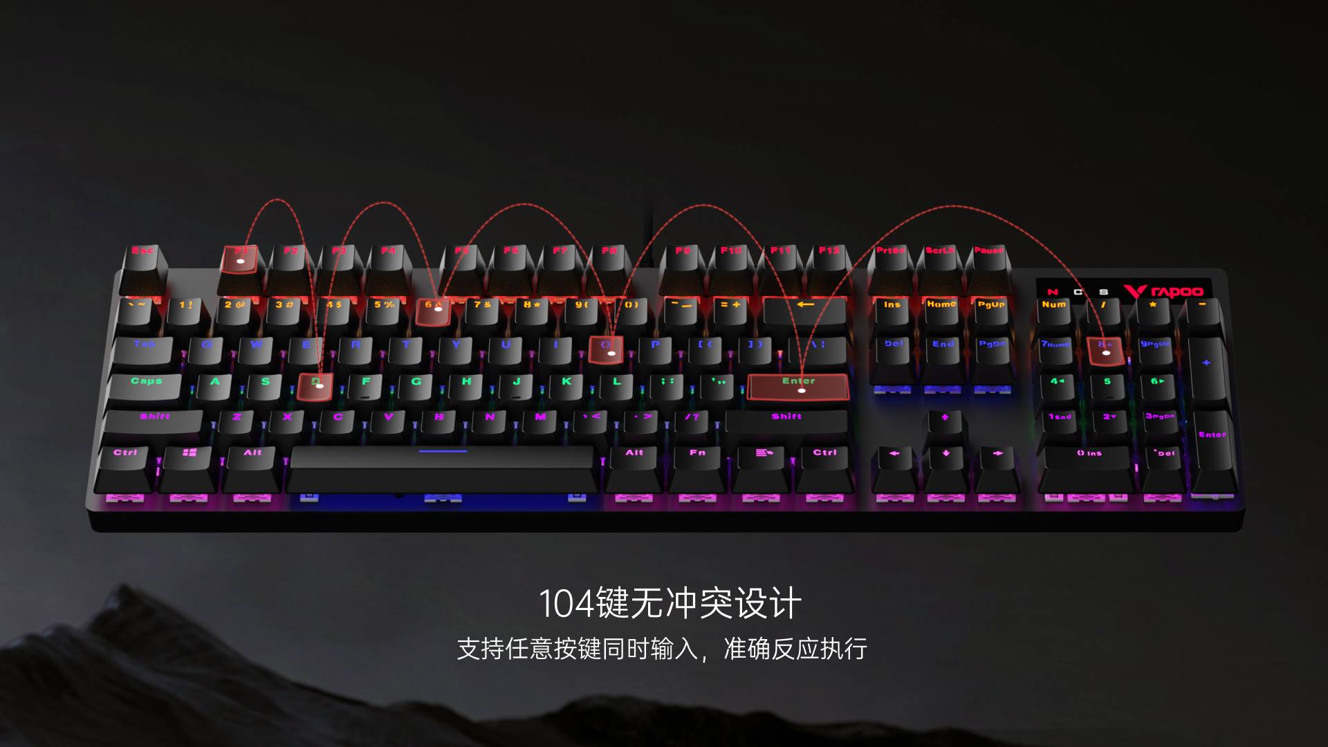 汀融津背光游戏键鼠套装 V150S 详情配图
