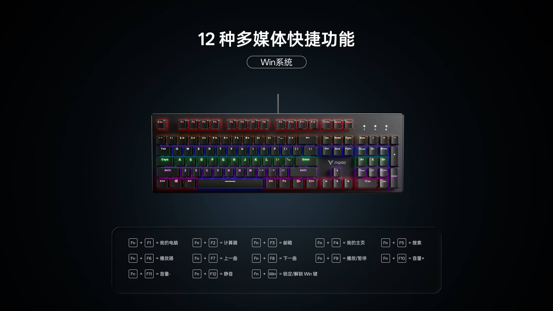 汀融津混彩背光游戏机械键盘 V510 详情配图