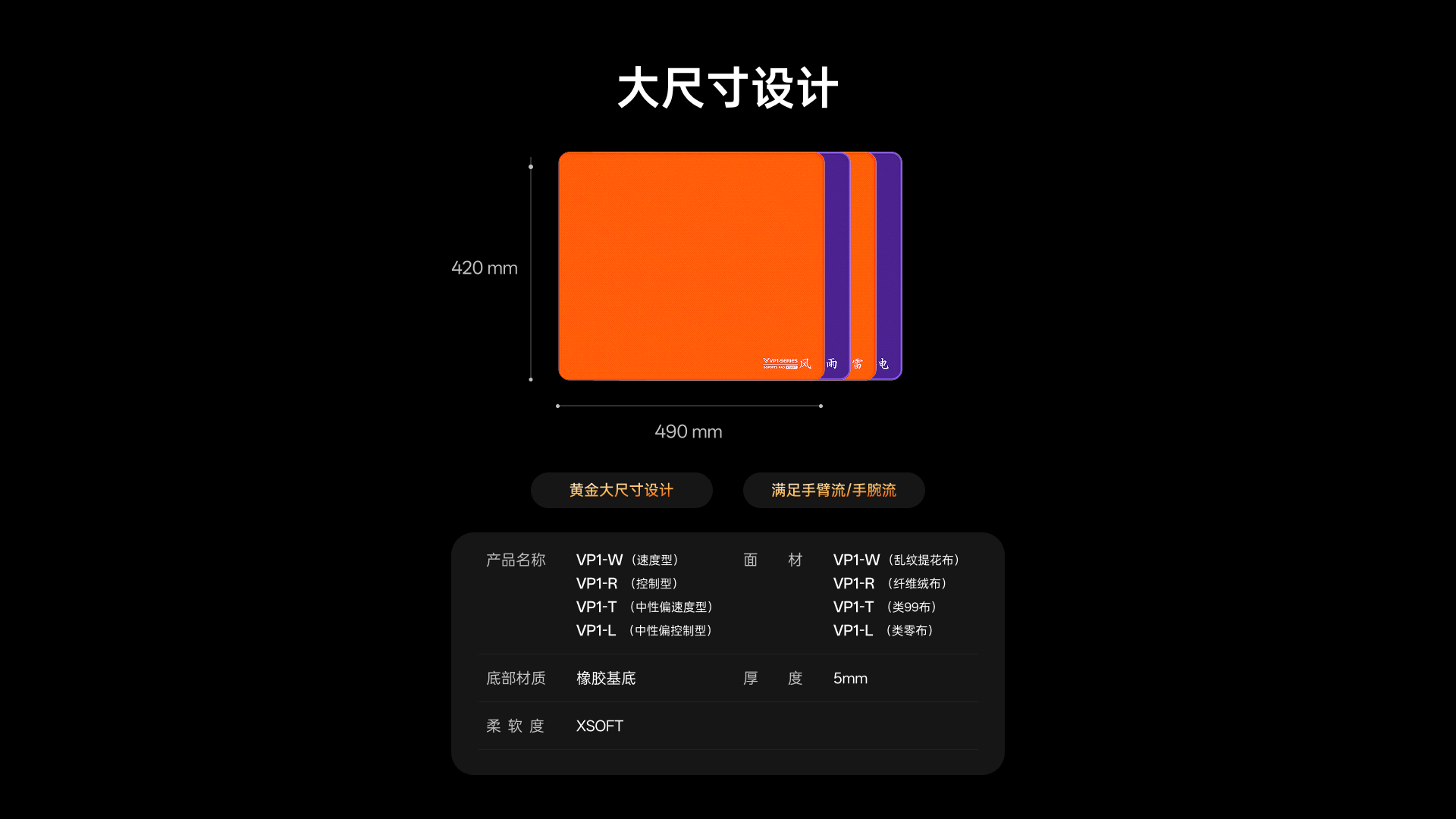 汀融津电竞鼠标软垫 VP1系列 详情配图