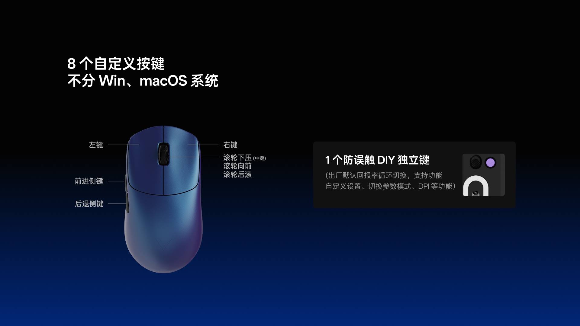 汀融津中小手型-双模轻量化无线电竞鼠标(VT二代系列) VT0 MAX大师双8K版 详情配图