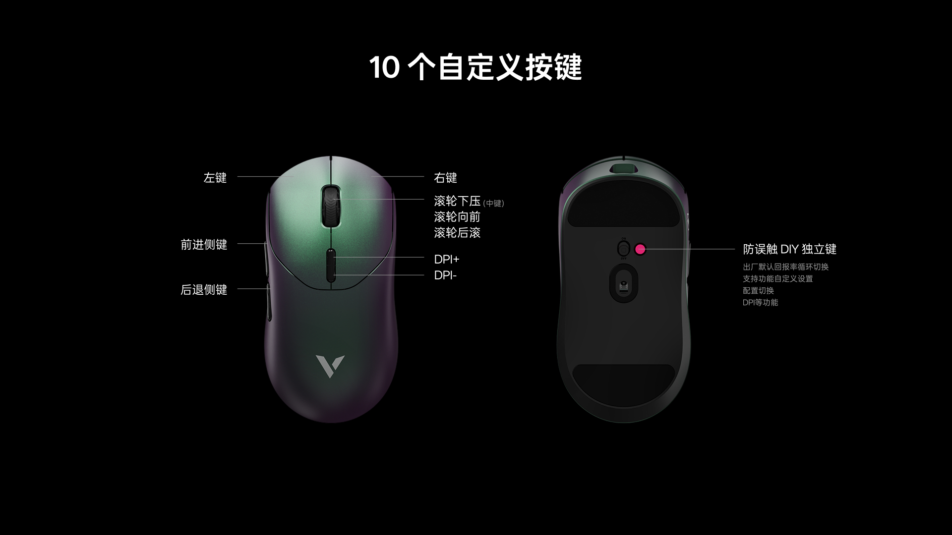 汀融津双模轻量化无线电竞游戏鼠标-中大手型 ESM612MAX(绝地极光版) 详情配图